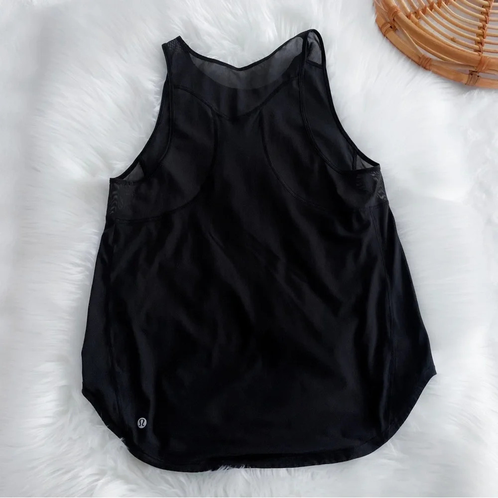 Lululemon Peloton Sculpt Tank Top Black Mesh Sleeveless - Picture 6 of 9